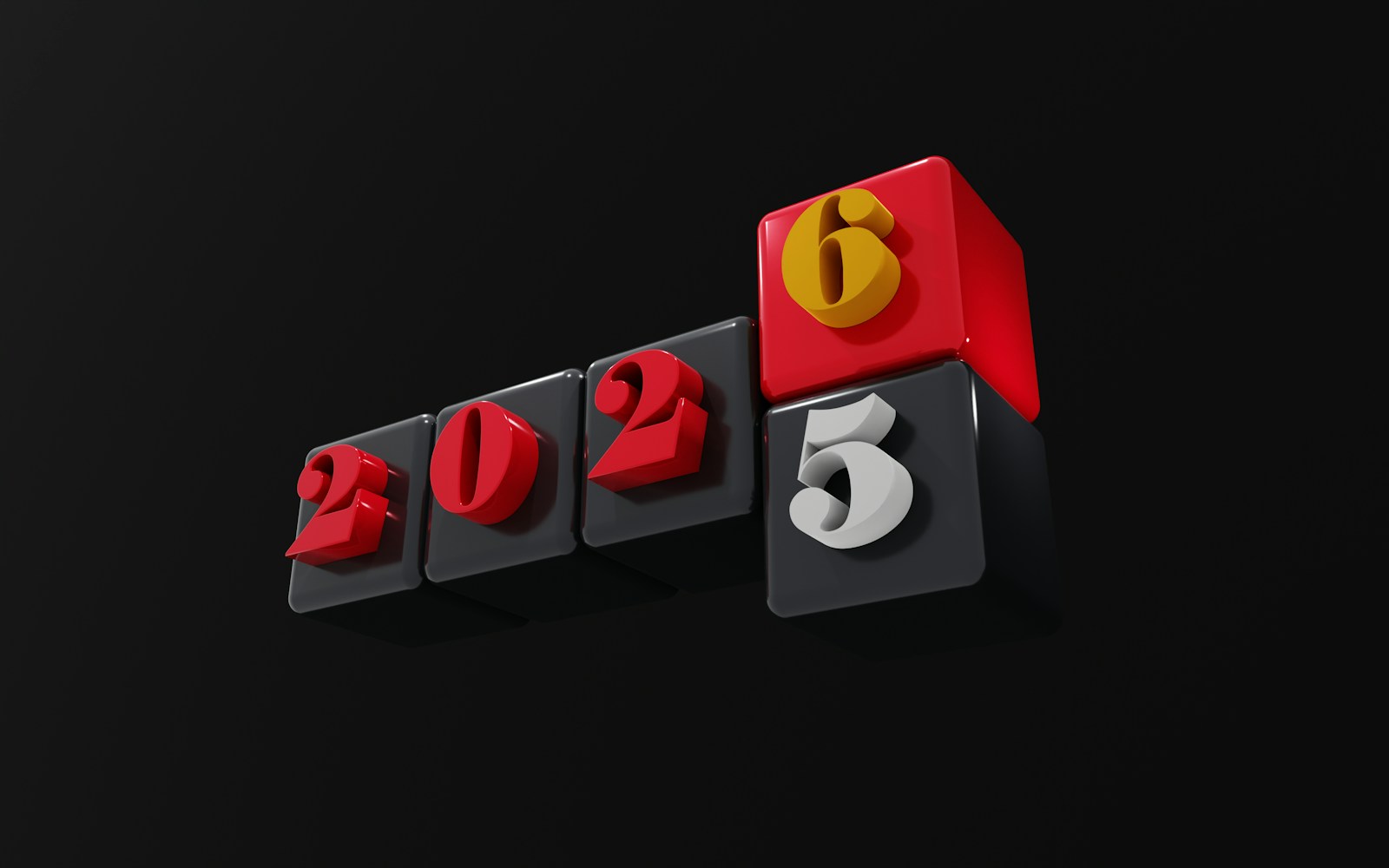 The numbers 2025 changing to 2026