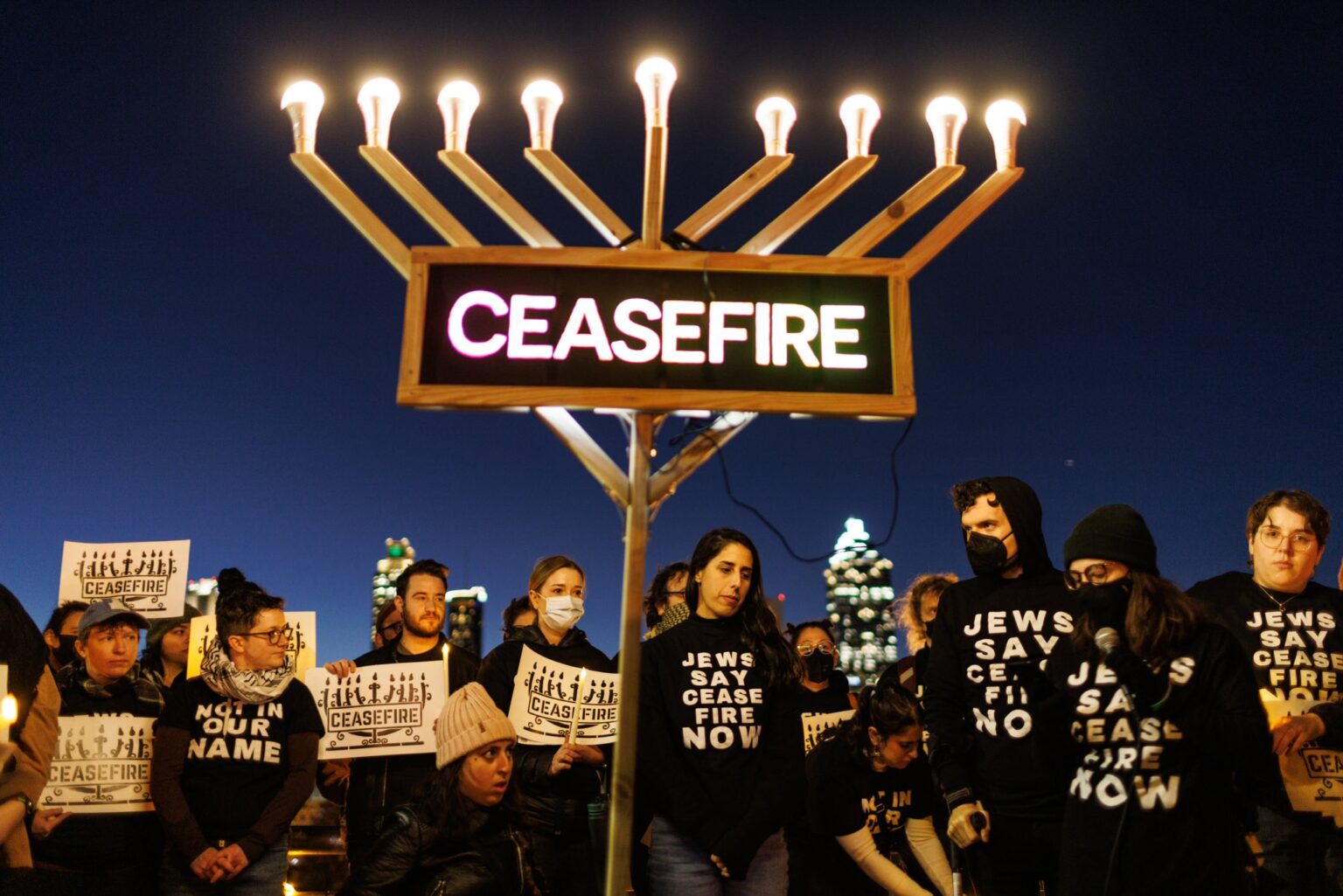 Hanukkah Cease Fire Protest